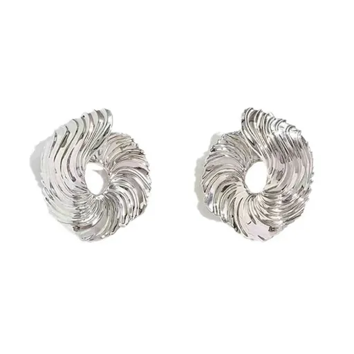 2pairs Chunky Gold Hoop Earrings for Women,Trendy Plated Gold/Silver Statement Earring Thick Open Double Hoop Earrings Lightweight