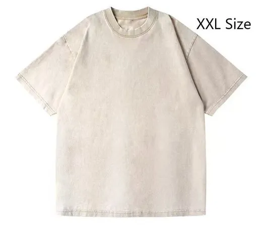 Retro Heavyweight Washed Cotton Tee Unisex All‑Match Top Suitable for Christmas Gifting Khaki Size XXL