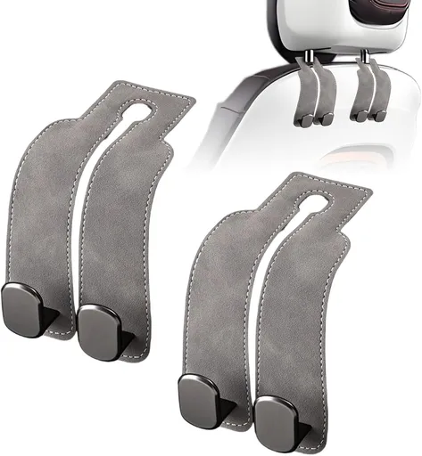 Car Purse Hook Purse Hook for Car Seats Headrest Car Seat Hooks,Heavy Duty Vehicle Organizer for Handbags, Groceries, Purses, Keep Car Tidy (Gray, 2 Pack)