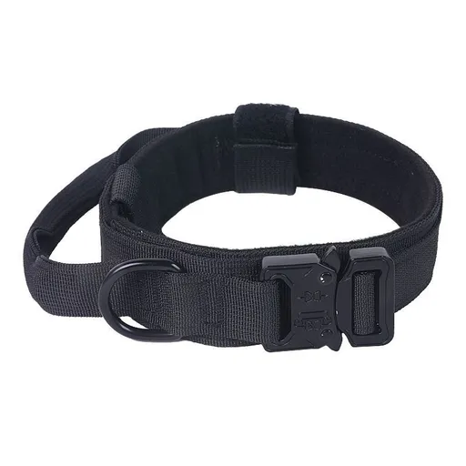 Thickened Nylon Dog Collar for Outdoor, Alloy Buckle Pet Neck Collar, Black Alloy Buckle Collar XL, Halloween Premium Puppy Collar Gift