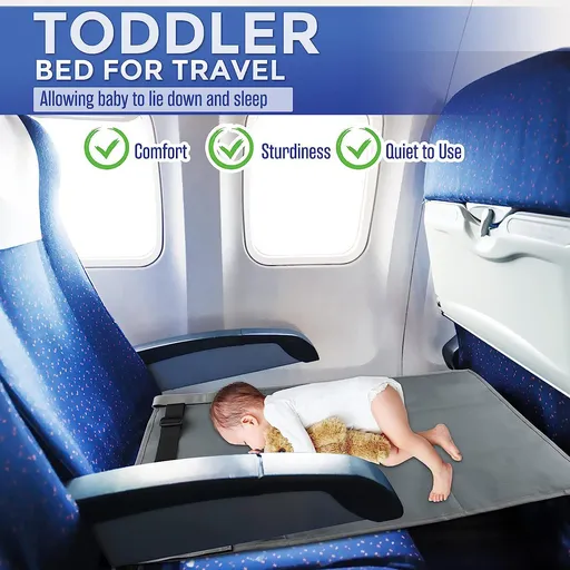 Airplane Seat Extender for Kids,Portable Toddler Bed for Travel, Travel Foot Rest for Airplane Flights,Suitable for Automobiles