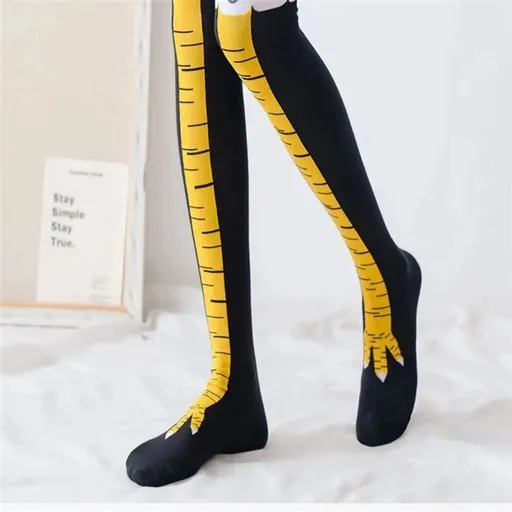 Novelty Funny Chicken Legs Socks for Women and Girls,Chicken Feet Claws Knee High Socks Calf Long Boot Socks Stockings