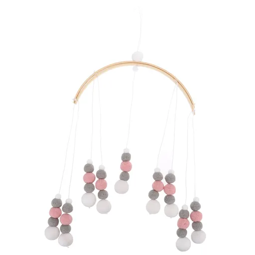Nordic Fur Ball Wind Chime Crib Felt Balls Hanging Adorn Hanging Christmas Cot Bed Mobile Felt Balls Hanging Decor Felt Balls