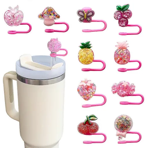 10 Pcs Stanley Straw Covers Silicone Straw Topper 0.4in Dust Proof Straw Cover Cap for Stanley Cup Accessories
