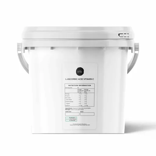 Orku 5Kg Vitamin C Powder in Tub Pure L-Ascorbic Acid - USP Grade Non-GMO