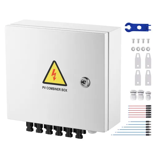 Solar PV Combiner Box 6 String 10A for Solar Panel System Steel Case IP65