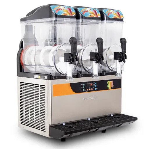 POLYCOOL 36L Triple Tank Commercial Slush Machine, Digital Control Panel, SAA Approved, Juice and Frozen Slushy Maker