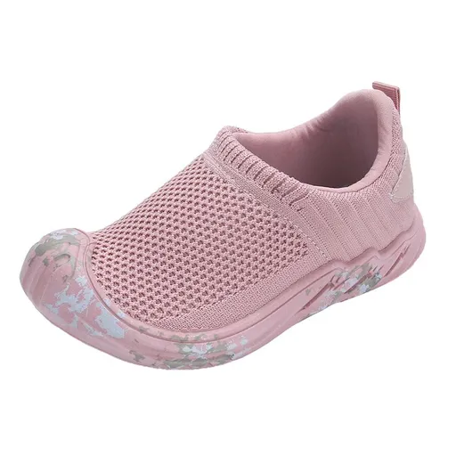 Kids Breathable Fly Woven Running Shoes Pink 29 yards inside length 18CM