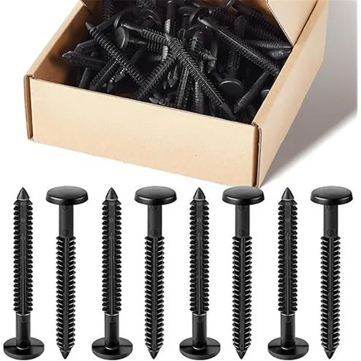 60 Pcs 3 Inch Vinyl Shutter Fastener Window Panel Peg Lok Pin Pegs Screws Shutter Spikes Anchor (Black)