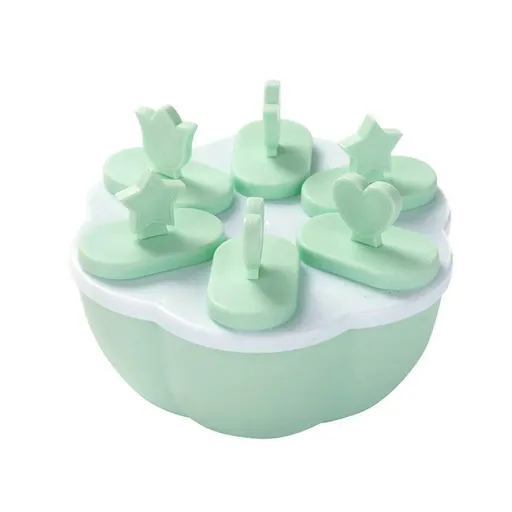 6/8 Cells Mould Maker Ice Cream Pop Reusable Icy Pole Frozen Square Molds Block - 6-Green