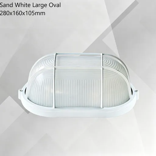 Sand White Large Oval LED Explosion-Proof Light 280160105mm | Christmas Clean-Scene Safety Gift | Dust & Moisture Resistant Sanitary Shaft Lamp Low-Profile Housing