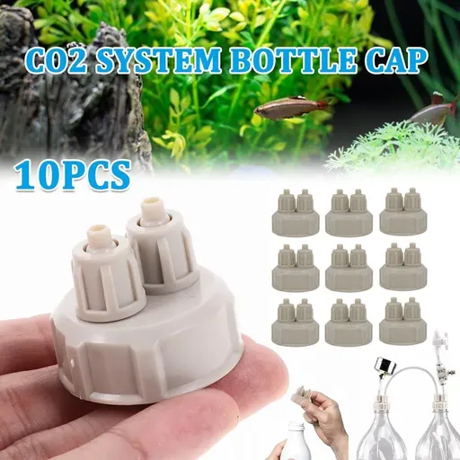 10pcs Aquarium CO2 Generator Bottle Cap Fish Tank DIY Air Diffuser Valve Guage