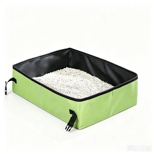 Portable Foldable Cat Litter Box for Travel,small green