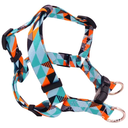 DEYUAN Bohemian Dog Harness Polyester Geometric Green L:2.5*60-93cm