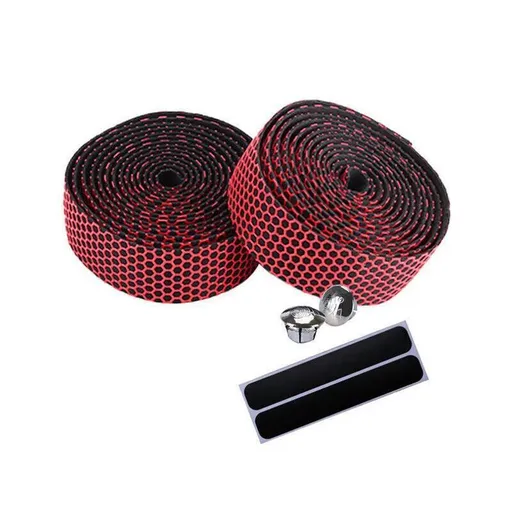 2X Thick Bicycle Handlebar Tape Bar Drop Wrap Mtb Road Bike Anti-Slip Punch - Red