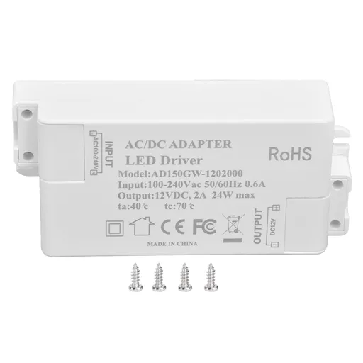 DC12V 24W 2A LED Driver Constant Voltage Multifunctional DIY LED Light Transformer AC 100‑240V