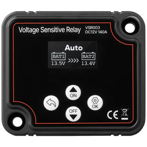 Dual Battery Isolator Manual and Automatic VSR 12V 140 Amp Smart Battery Isolator for Lithium and Lead-Acid Batteries