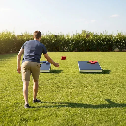 Bean Bag Toss Cornhole Game Set Aluminium Frame Portable Design