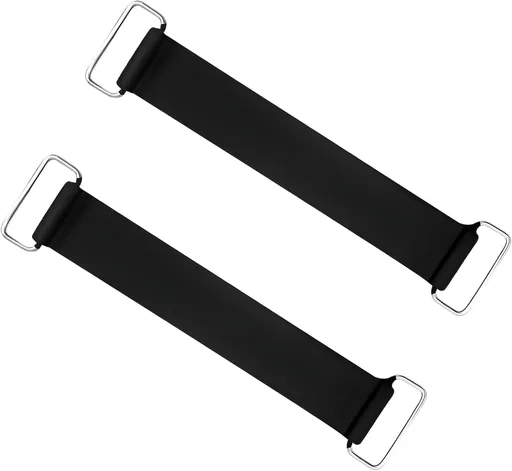 2 PCS Motorcycle Battery Strap, Elastic Rubber Battery Strap Fixed Holder Belt with Metal Buckles, Stretchable Tie Down Band Replacement for ATV Scooter Motorcycle Batteries