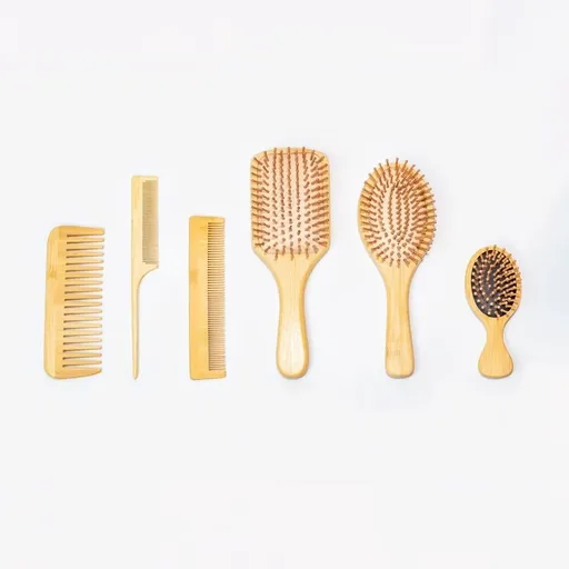 6-Piece Bamboo Hair Brush Set – Eco-Friendly Wooden Hairbrushes & Combs for Men,Women & Kids – Includes Paddle Brush,Oval Brush,Tail Comb,Wide-Tooth Comb – Natural,Anti-Frizz,Scalp Massage