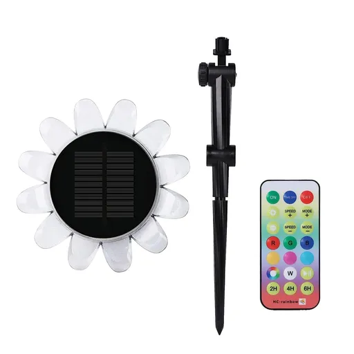 Solar Powered Lawn Light Outdoor Waterproof Landscape Light LED Colorful Sunflower Path Light Garden Pool Yard Patio Decorative Light 1 Light + 1 Bracket
