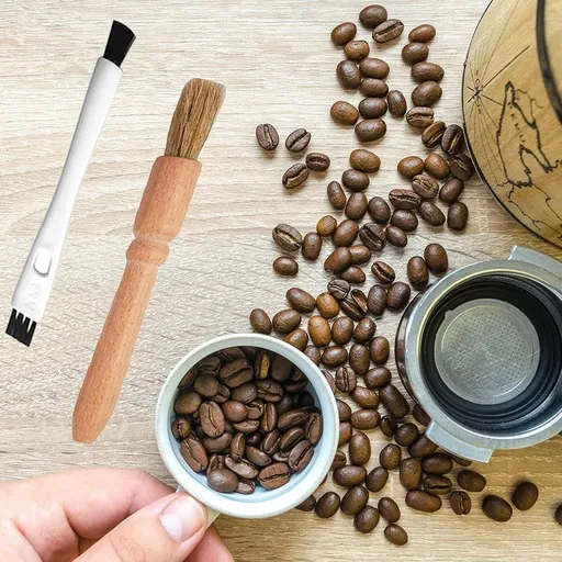 Coffee Brush Set Professional Espresso Brush Kit Include Wooden Coffee Grinder Machine Cleaning Brush and Nylon Espresso (5)