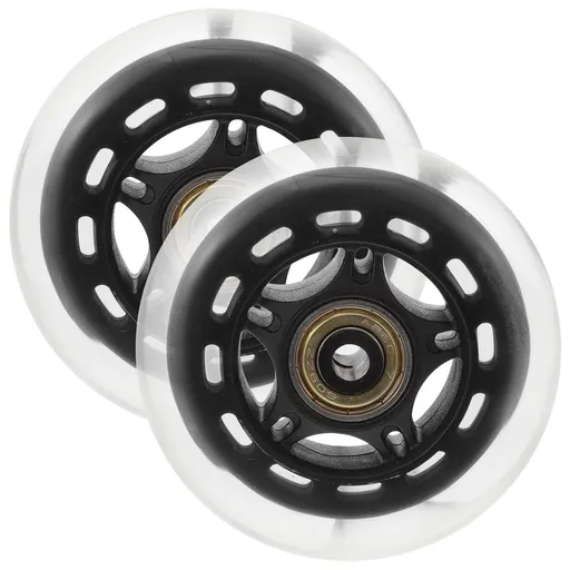 Black PU Wheels for Outdoor Skating Solid Base High Pressure Resistance 2Pcs
