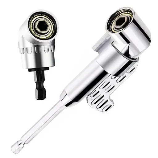 Right Angle Drill Attachment, 105 Degree Right Angle Drill Bit Adapter, 2 PCS Angled Screwdriver for Tight Space (LONG&SHORT)