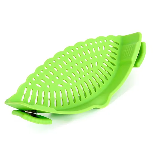 Clip on Kitchen Food Strainer for Pasta, Meat, Fruits, Vegetables. Silicone Kitchen Food Strainer for Pots & Bowls.