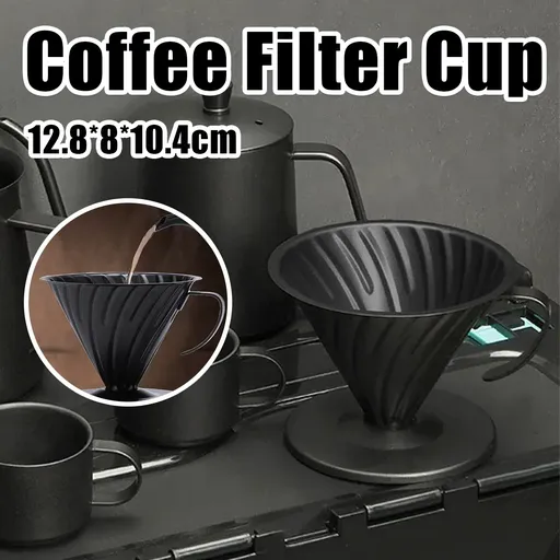 Stainless Steel Coffee Pot Filter Cup with Handle for Stovetop Espresso Maker