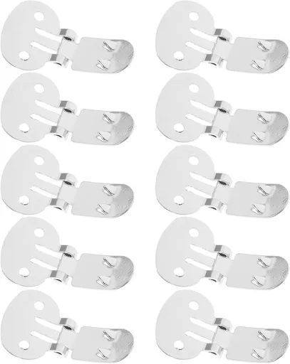 10pcs Shoe Clips for Diy Crafts: Stainless Steel Flat Blank Shoe Embellishments for Decoration Silver (1.25 X 0.78 Inch)