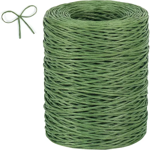Floral Wire, 656 Feet 2mm Paper Covered Bind Wire for Floral Bouquets, Crowns, Wreath Making, Christmas Ornaments, Garlands, Wedding Decorating, Crafts (Green)