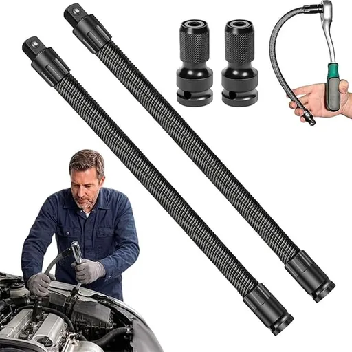 12 Flexible Shaft Extension Extender Torque Socke, New Flexible Socket Ratchet Wrench, Flexible Socke Extension for Automotive Repair & Tight Spaces