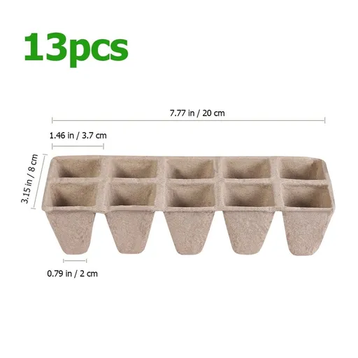 Small Planting Pots Nursery Cups Paper Pulp 13Pcs