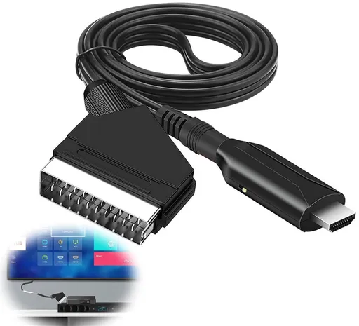 Scart to HDMI converter all-in-one adapter - Video Converter - with HDMI cable and SCART Full HD 1080P/720P audio-video converter