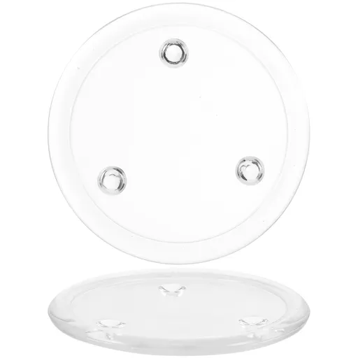 2pcs Glass Candle Plate Clear Glass Candle Tray Pillar Candle Holder Coaster for Dining Table Wedding Centerpieces