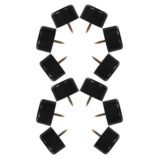 12Pcs Plastic Replacement Sofa Legs Black Round Furniture Feet for Cabinets and Tables