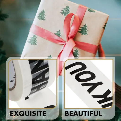 1 Roll Thank You Self-Adhesive Packaging Tape for Baking Goods, Food Seal Tape, and Easy to Use