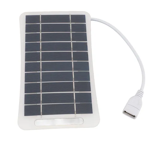 5V 5W USB Solar Panel Professional High Efficiency Monocrystalline Silicon Portable Handheld Solar Panel Charger for Camping Travel Outdoor White