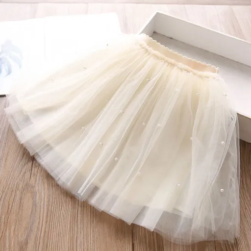 Girls Cotton Cake Skirt Princess Grey Champagne 130