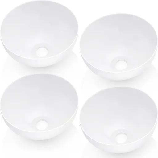 4 Packs Floor Lamp Shade 10 Inch Plastic Bowl Replacement White Lamps Shades Cover for Living Room Bedroom Upright -