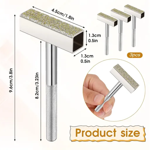 3 Pcs Grinding Wheel Dresser Grinding Wheel Dressing Tool Diamond Wheels Stone Dresser with Flat Diamond Coated Surface for Restore Bench Grinder Truing Deburring Wheels Silver