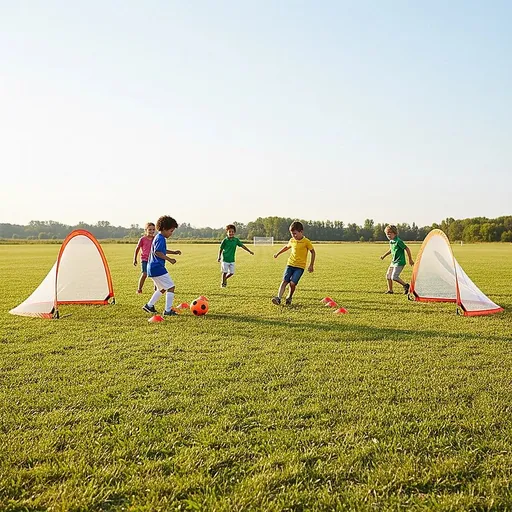 Portable Kids Soccer Goal Set with Cones