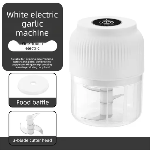 Mini Chopper Wireless Electric Garlic Chopper 300ml White Portable USB Rechargeable Food Processor