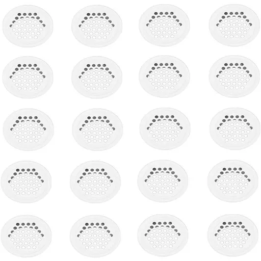 20 Pcs White Round Stainless Steel Ventilation Grilles for Kitchen Cabinet Furniture, 35 mm