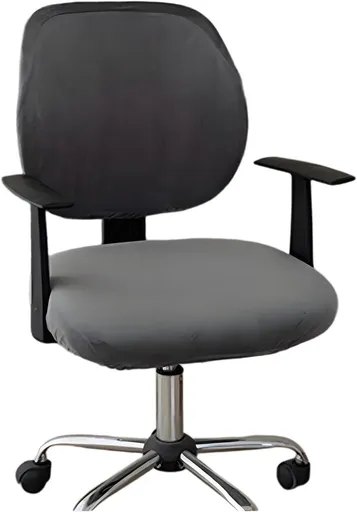 Chair Cover, Stretch Universal Rotating Rolling Desk Chair Slipcover, 2PCS Stretchable Office Chair Seat Protector (Gray)