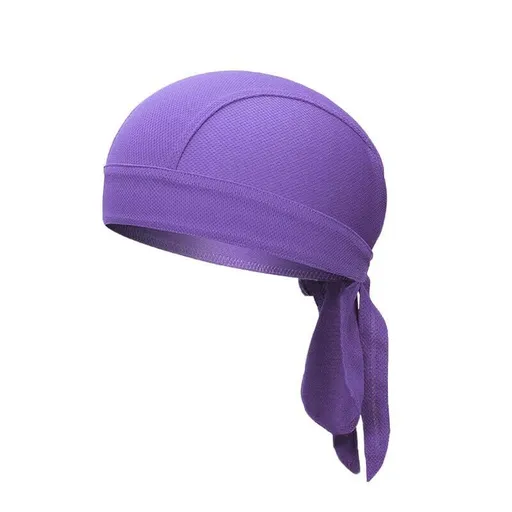 Durag Bandanna Cap Cycling Head Wraps Skull Cap Scarves Caps Motorcycle Sports - Purple