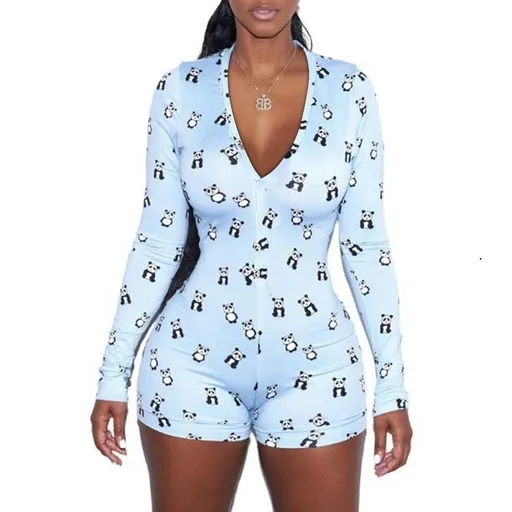 House Of Dasein Panda Sleeper Abdl Ddlg Onesie - Blue - L