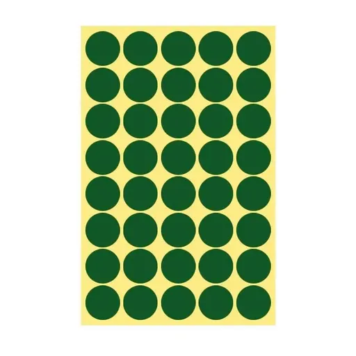 8/13/25/50mm Colour Sticker Dots Adhesive Round Labels Circular Scrapbooking Green - 25mm 40 Dots - 1 Sheet