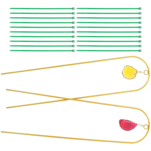 Decorative Golden Metal Plant Trellis Set with Hanging Pendant for Indoor and Outdoor Garden Decoration
